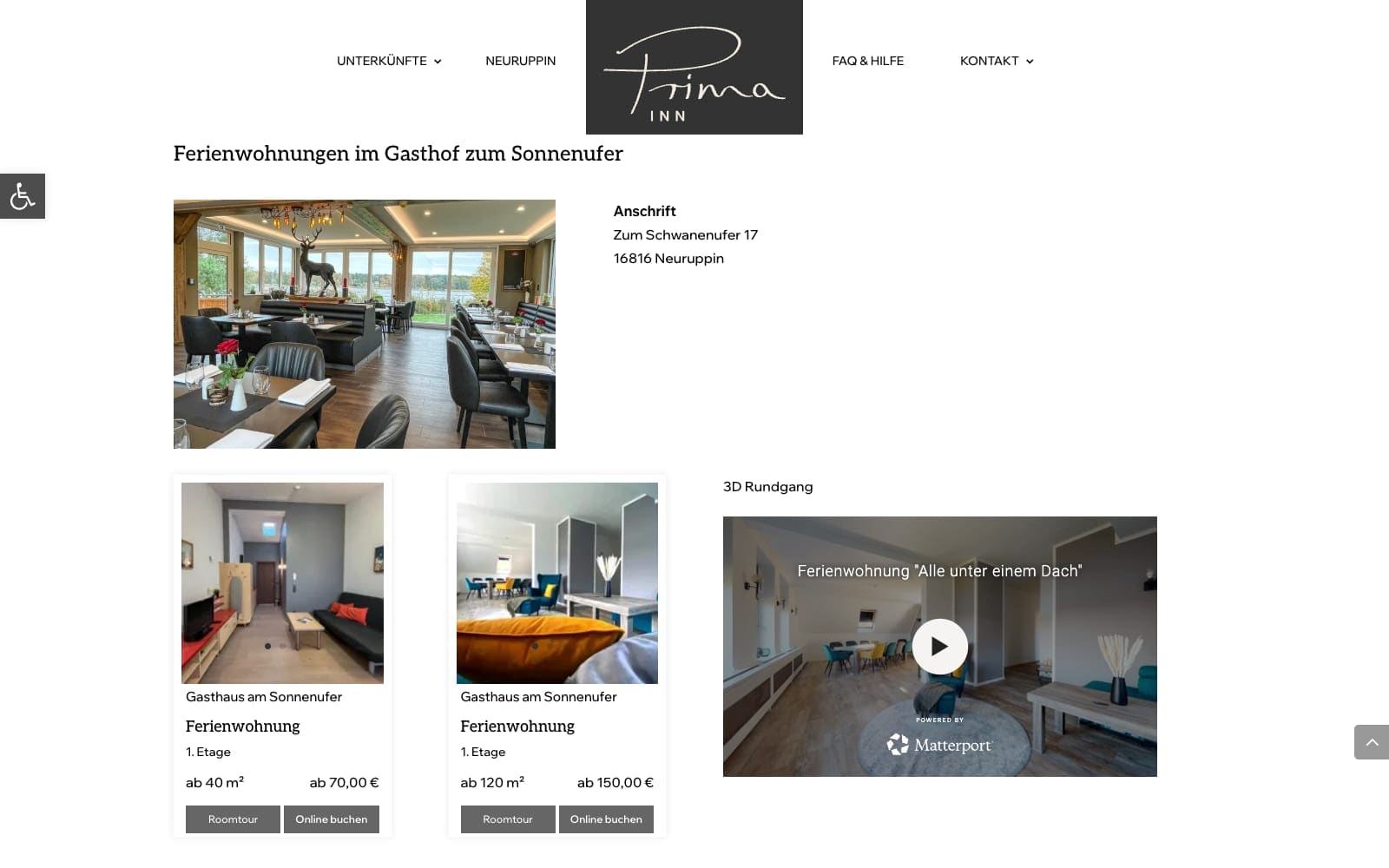 Prima Inn Hotel Website